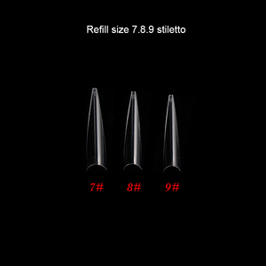 Dolum jel nail İpuçları 7 8 9 düz XXL sivri stiletto çivi ipuçları plastik stiletto boyutu 7 - Product Image 3
