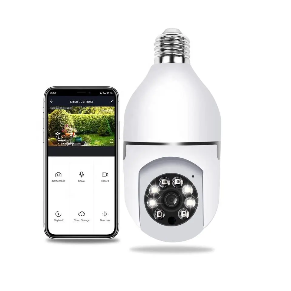 Nhà Máy 1080P ánh sáng bóng đèn 360 độ Bóng đèn máy ảnh 2.4GHz wifi an ninh máy ảnh nhà bảo vệ máy ảnh không dây