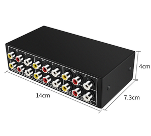Conmutador de caja para HDTV LCD DVD, conmutador de Audio y vídeo, 4 puertos, 2 salidas, 3 RCA, 4 en 1, 4x1, 2 salidas, 4x2