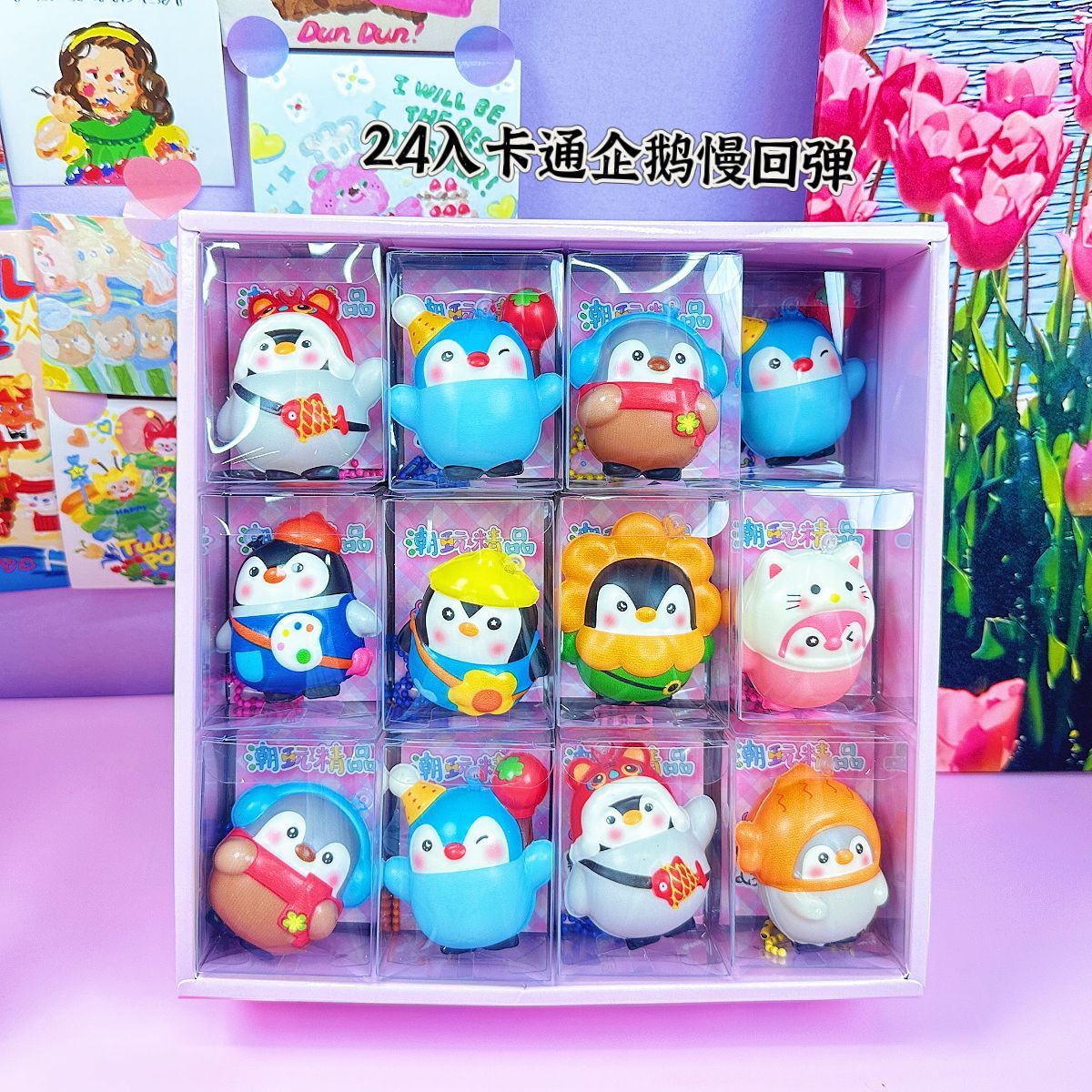 24 dans une pincée de rebond lent de pingouin de dessin animé