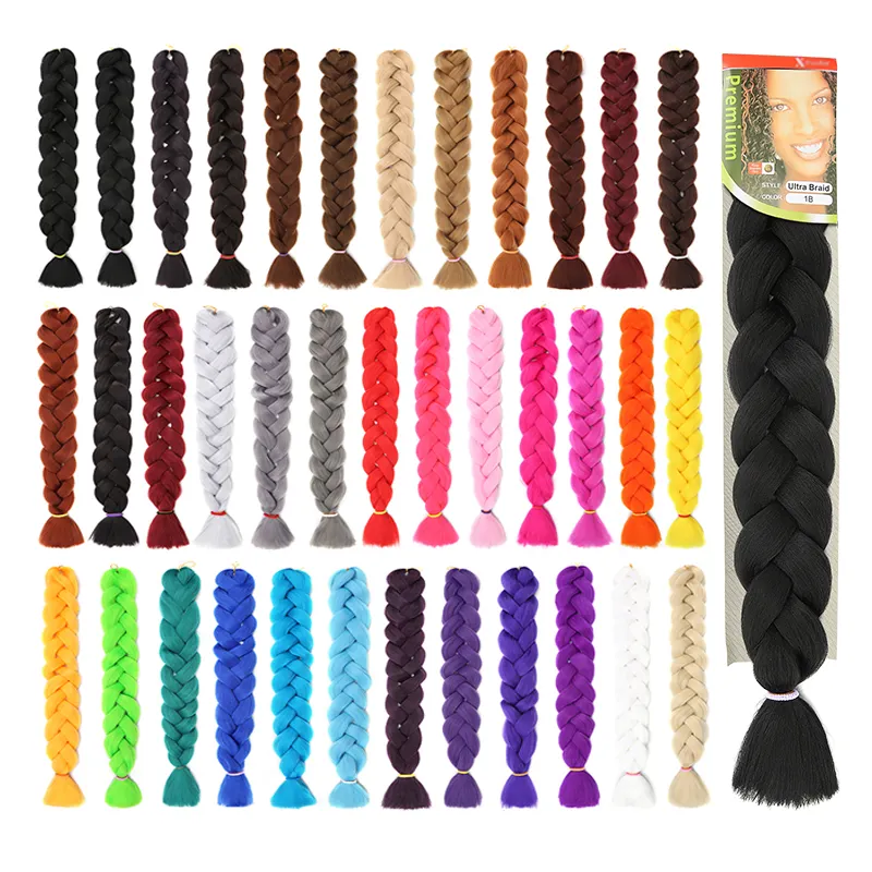 Free Sample 82 Inch Wholesale Products Kenya for African Ombre Braids Jumbo Braid Synthetic Kanekalons Expression Braiding Hair