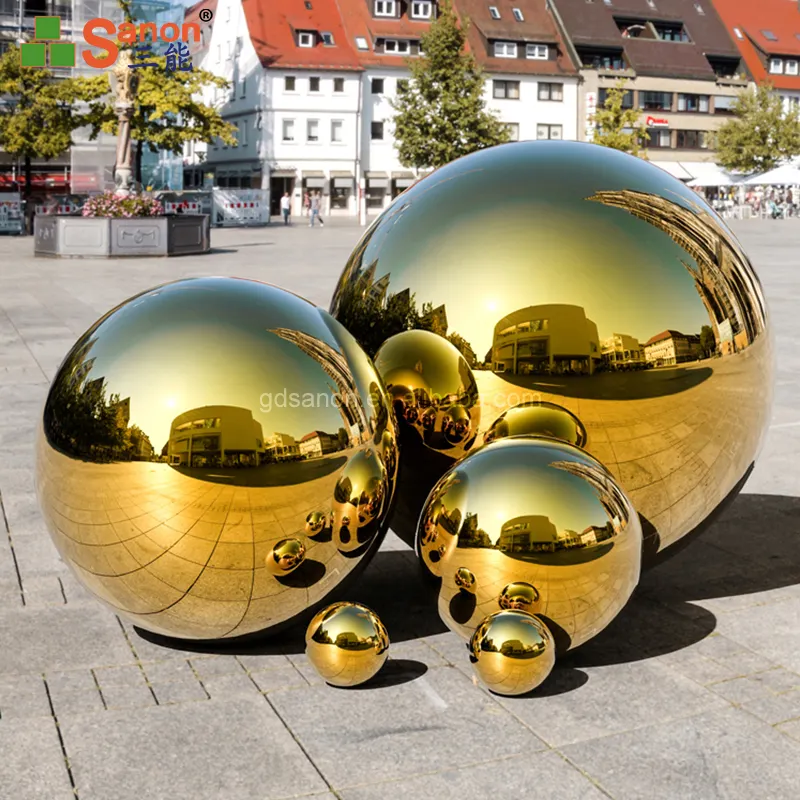 Kunden spezifische Größe Garten Metallkugeln Golden poliert Spiegel Edelstahl dekorative Kugel