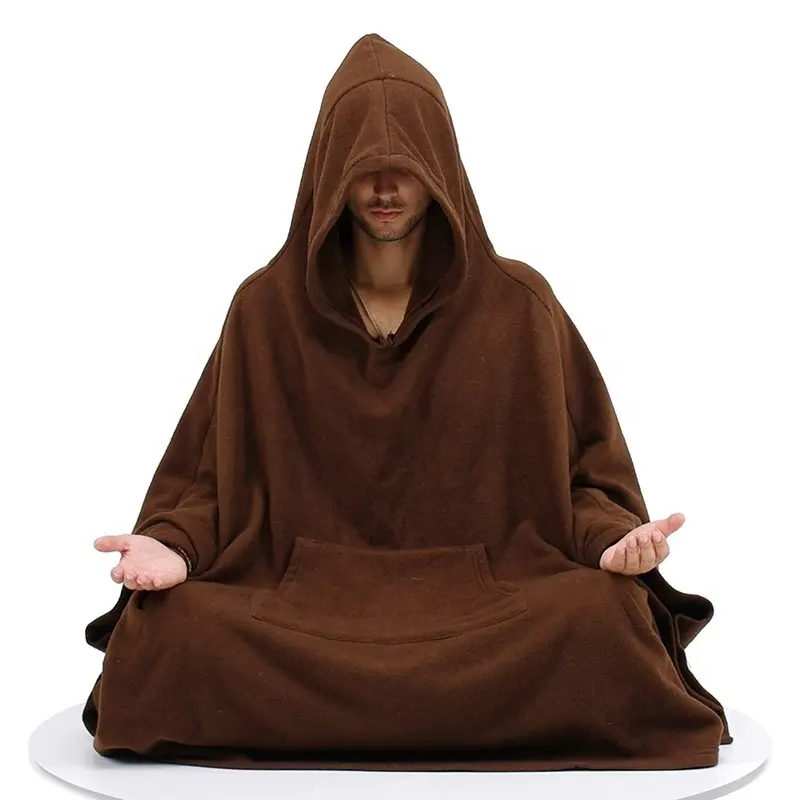 Mantello da meditazione multiuso all'ingrosso con cappuccio comodo mantello Zen adatto per la meditazione da seduti e indumenti da notte