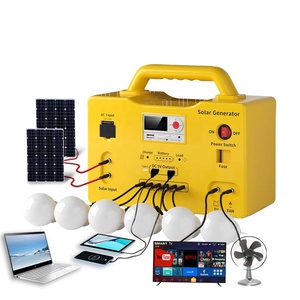 20W DC迷你太阳能照明系统，带3W 5w发光二极管灯太阳能家用系统