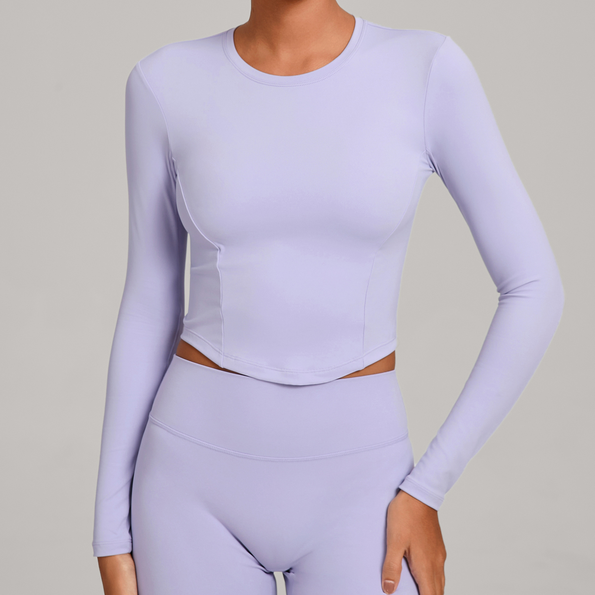 Purple-Long Sleeves tops