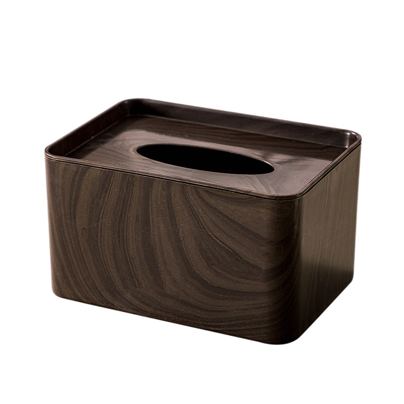 Dark wood grain tissue box