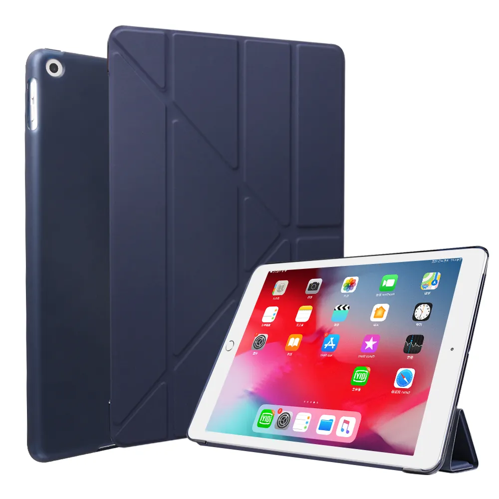 Capa tripla smart smart com três dobras, capa para apple ipad 7a geração 10.2 polegadas 2019 tablet