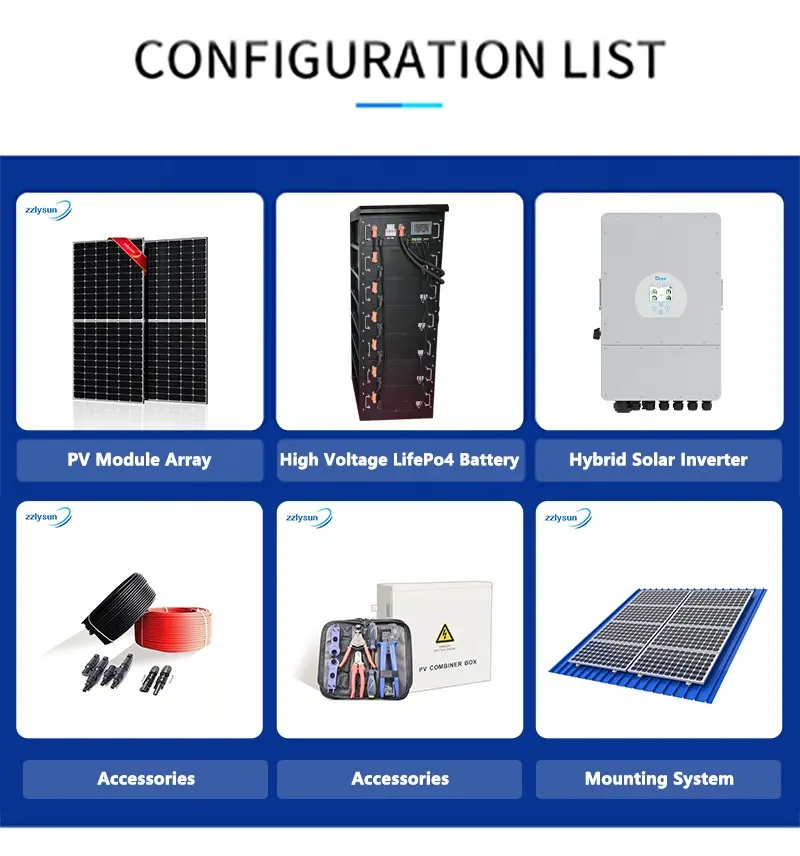 Solarpanels mit Batterie und Hybridwechselrichter für Generator Solargenerator tragbares Kraftwerk