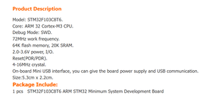 STM32F103C8T6 & STM32F103C6T6マイクロコントローラーコアボードと最小システムボードを備えたARM開発ボード用 - Product Image 6