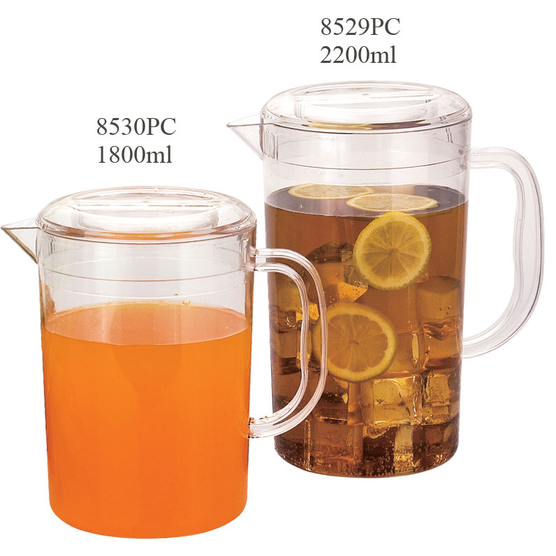 Barware 1140ml Unbreakable Ice Lip Jug with Spout Plastic Beer Pitcher 43oz Polycarbonate Beer Jug