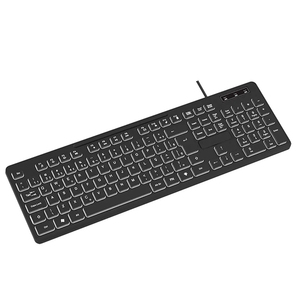 Waterproof Silent <strong>Keyboard</strong> RGB White Backlit with <strong>Light</strong> On/off Office PC Slim Wired <strong>Keyboard</strong> for Laptop <strong>Computer</strong> - Product Image 2