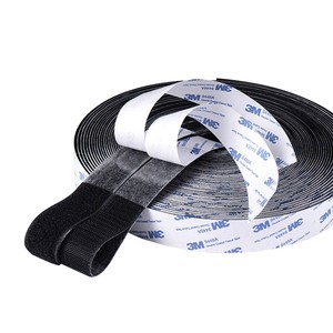 Sujetadores de gancho y bucle de 2cm de ancho con respaldo adhesivo personalizado del fabricante Tiras de bucle de un solo lado con gancho - Product Image 1