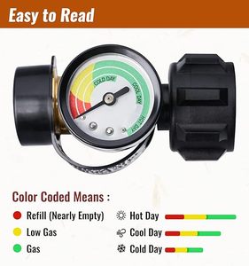 Solid Brass Propane Tank Gauge 3 Colors <strong>Coded</strong> Universal for Cylinder LP Tank Gas <strong>Level</strong> Indicator QCC1/Type1 Connection - Product Image 2