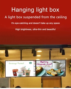 Özel asılı destek tüpü manyetik LED menü paneli tavan sabitleme ışık kutusu poster çerçevesi restoran için - Product Image 5