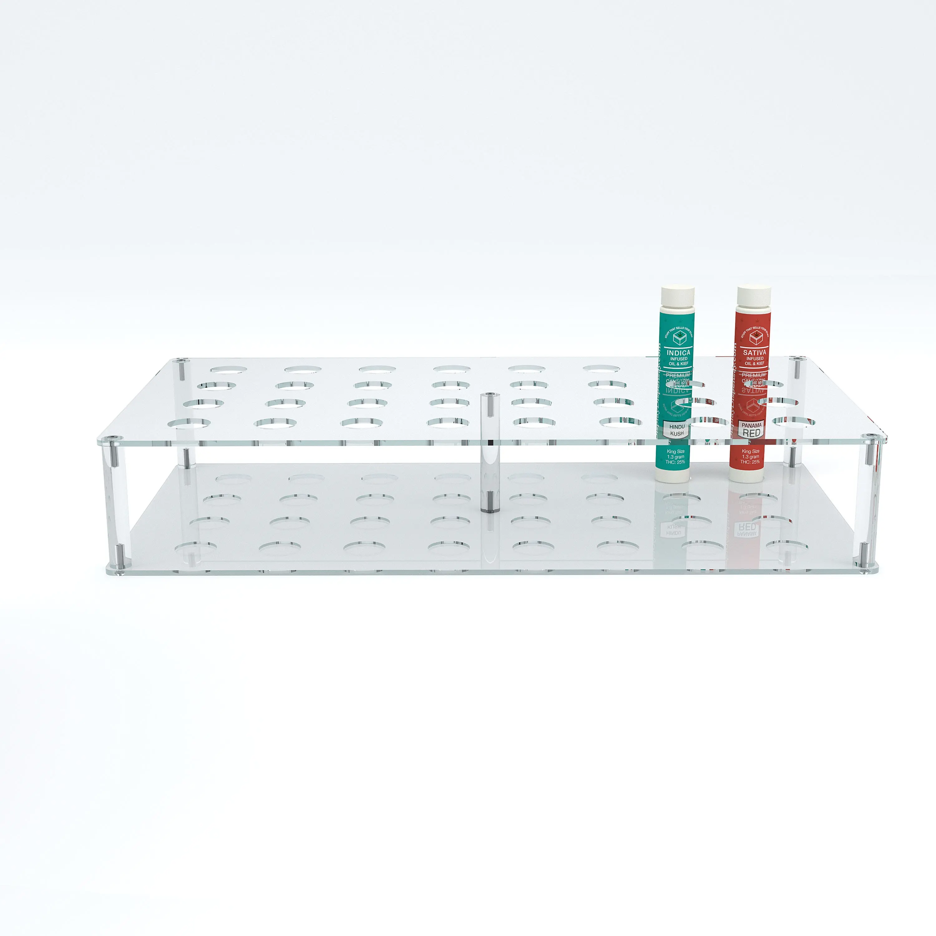Yageli-estante de tubo de prueba acrílico personalizado, soporte de tubo de prueba de acrílico transparente, mostrador superior, preenrollable