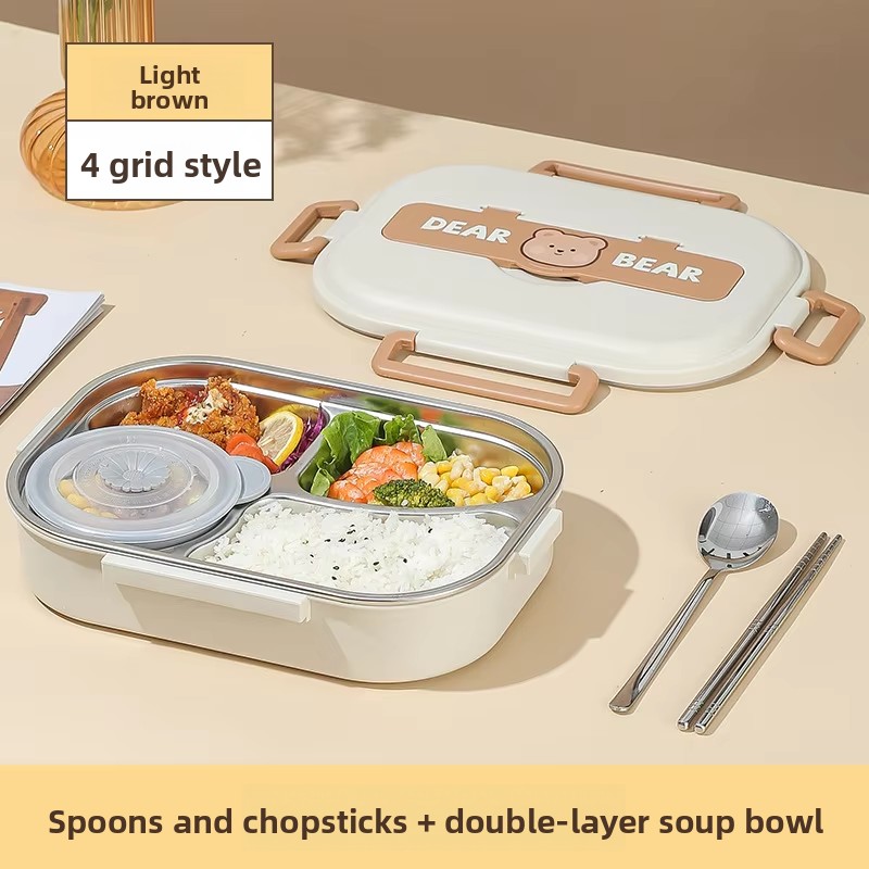 4 Grille Couleur Café Clair + Baguettes et Cuillère + Bol à Soupe [150