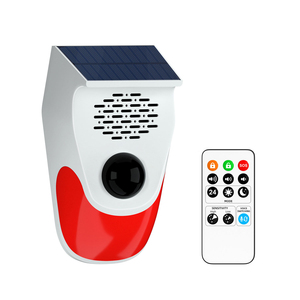 SMARSECUR Outdoor Solar Strobe <strong>Light</strong> 120db 8 Voice <strong>Functions</strong> Powered Wireless Infrared Motion <strong>Sensor</strong> Detector - Product Image 1