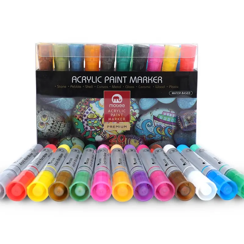 Pennarelli per vernice acrilica al P-920 di colore fluorescente pennarello acrilico a base d'acqua set di colori acrilici per disegno scolastico non tossico