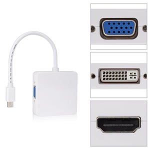 DP-Puerto de pantalla a HDMI VGA DVI, adaptador Mini DP, convertidor de cable 3 en 1, se adapta a pantallas HDTV, nuevo producto