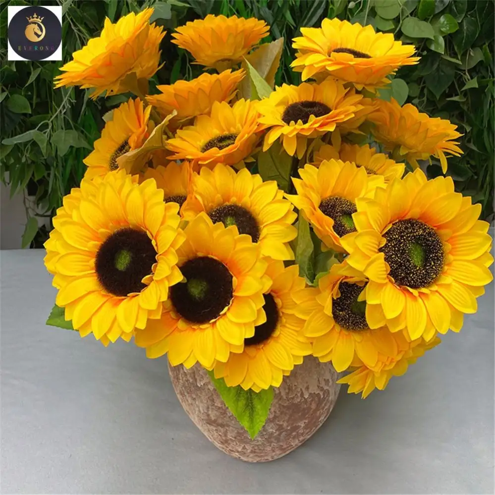 Girasol de decoración de flores artificiales de buena calidad a precio competitivo