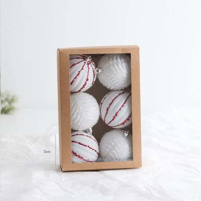 White 526-12 (8cm red and white window boxes, 6 pieces)