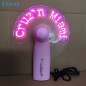 LOGOTIPO personalizado LED iluminar mensaje ventilador aire refrigeración LED texto Mini ventilador para boda - Product Image 3