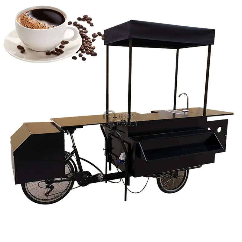 Bicicletta da caffè a 3 ruote per bici da caffè per Hot Dog con pedale elettrico commerciale con triciclo per alimenti per frigorifero