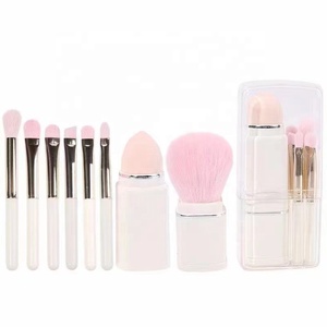 8-in-1 taşınabilir seyahat tipi makyaj fırçası Set-Go Touch-up için kompakt naylon kıl fırçaları, tüm cilt tipleri için uygundur - Product Image 1