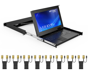 15.6&quot; LCD <strong>KVM</strong> <strong>Switch</strong> <strong>8</strong> Port VGA + <strong>8</strong> Cables, MT-VIKI LED 1U Rackmount <strong>KVM</strong> Drawer Console, 15 Inch LCD <strong>KVM</strong> <strong>Switch</strong>