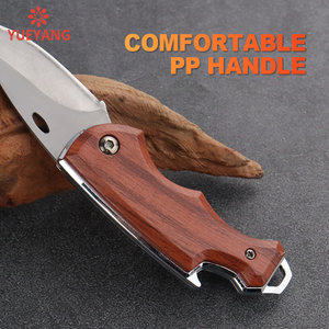 Yueyang <span class=keywords><strong>Mini</strong></span> Pocket dao cắm trại ngoài trời Keychain gấp dao gỗ xử lý 3Cr13 thép không gỉ mở chai DIY Survival - Product Image 4