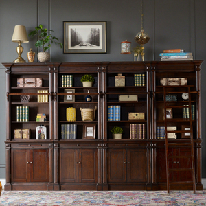 Hiện Đại Mỹ Gỗ Sồi Đỏ Nghiên Cứu Phòng Khách Đồ Nội Thất Set-Bao Gồm Kết Hợp Tủ Sách Tủ Sách Thang Bàn Ghế Cho Nhà Văn Phòng - Product Image 5