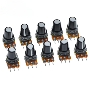 WH148 1K 10K 20K 50K 100K 500K Ohm 15mm 3 Pin lineare conico potenziometro resistore per Arduino con tappo bianco AG2 - Product Image 5
