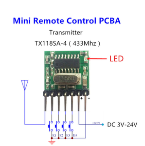 433 mhz Mini <span class=keywords><strong>Wireless</strong></span> RF telecomando <span class=keywords><strong>1527</strong></span> EV1527 codice di apprendimento 433 mhz trasmettitore per Gate Garage porta luce di allarme Controller