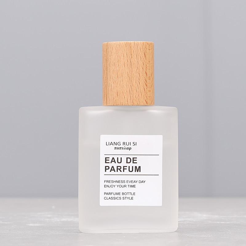Frosted bottle + silver spray + beech wood