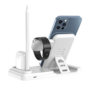 Yeni 5 in 1 kablosuz şarj 15W hızlı katlanabilir şarj standı Apple için iPhone için Stylus için Airpods Pro IWatch için izle - Product Image 2