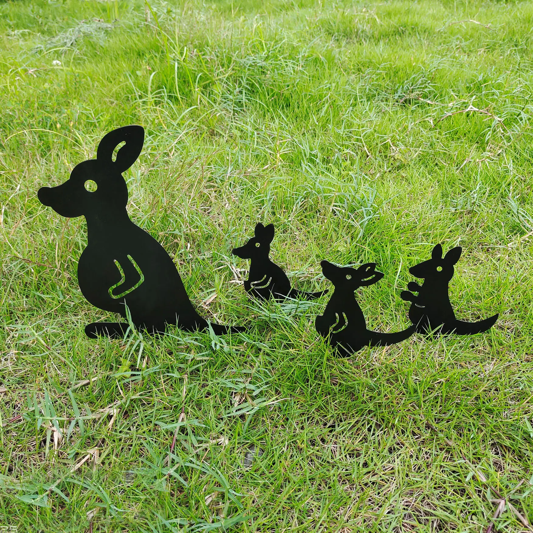 Seni Besi taman dekorasi hewan potongan kreatif logam kerajinan taman dekorasi rumput kanguru