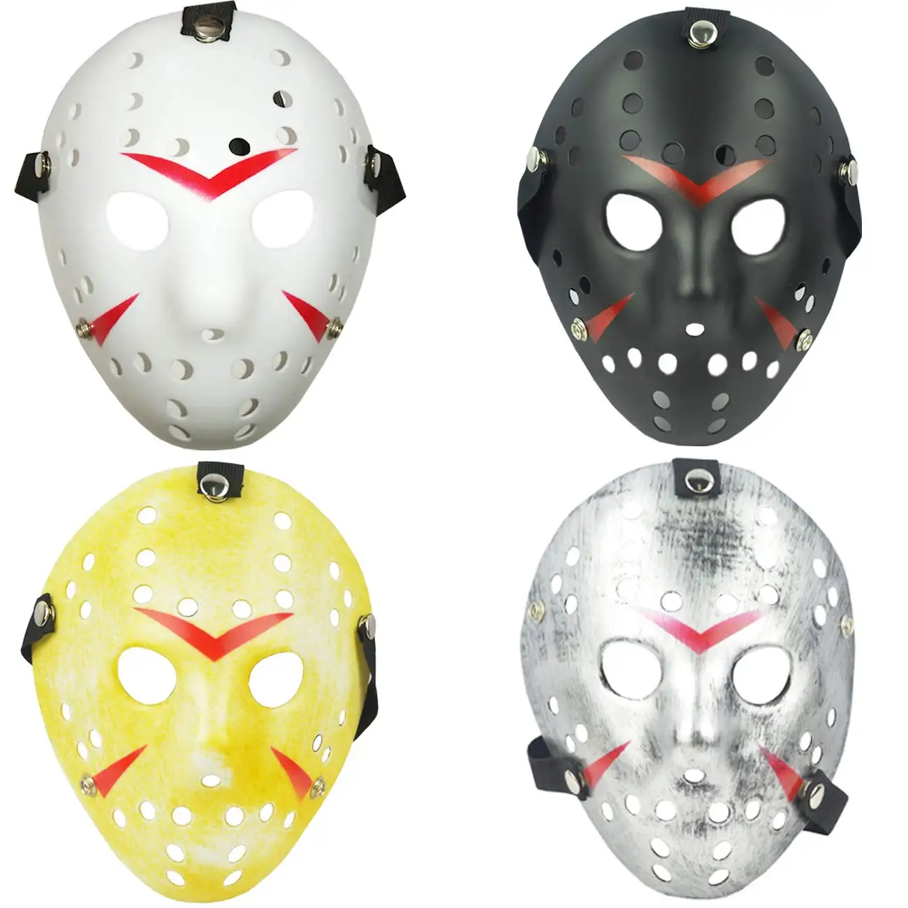 Disfraz de Halloween de Horror para adultos, máscara de Jason con Machete, ojos negros, Hockey, fiesta, accesorios de Cosplay