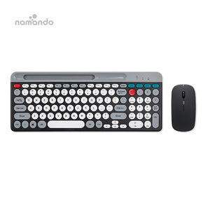 <strong>Multimedia</strong> USB Wireless <strong>Keyboard</strong> and Quiet Typing Full Size Ergonomic <strong>Computer</strong> <strong>Keyboard</strong> with Wrist Rest for Laptop Chrome - Product Image 1