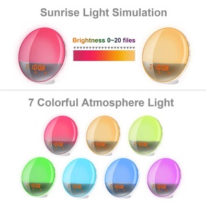 FM Radio Smart Alarm Clock Speaker with Ambient Light Sunrise Wake up Light Bedroom LED Light Reading LED <strong>Lamp</strong> for Tiktok,Ebay - Product Image 5