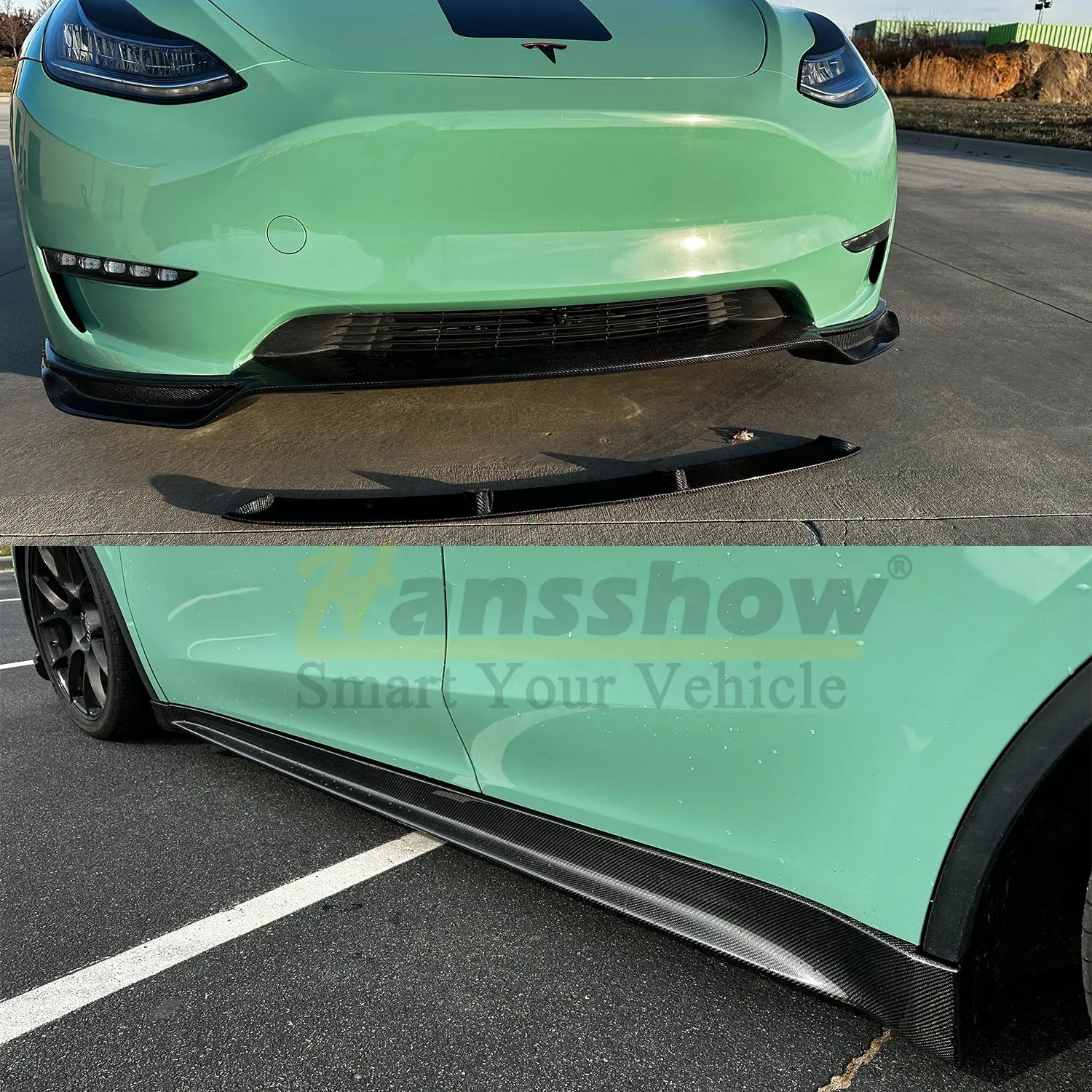 Hansshow Model Y Kit corpo largo in vera fibra di carbonio per il 2022 Tesla Model Y Performance Bodykit