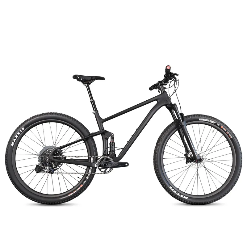 Cross Country-Bicicleta de Montaña de carbono, suspensión completa, 29er