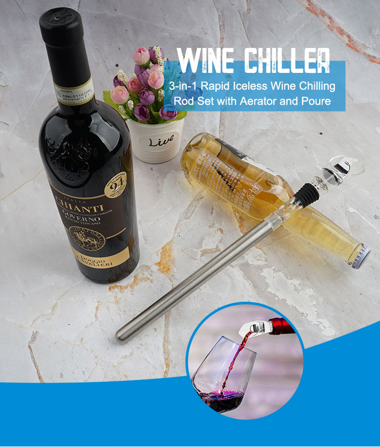 Bar Accessories Stainless Steel Rapid Instant Iceless Bottle Freezer Cooling Cooler Wine Chiller Stick