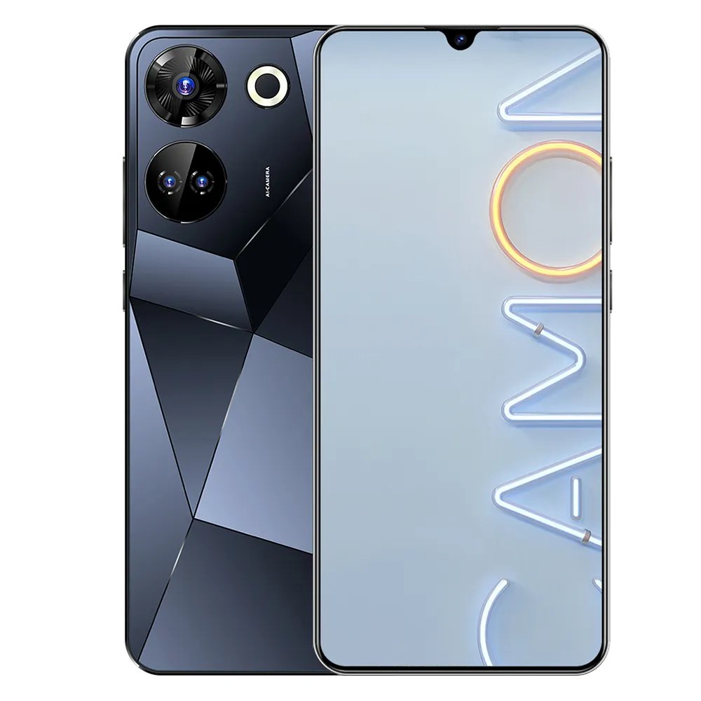 Nuovo arrivo risparmio energetico carica a manovella solare powerbank telefoni camon 20 boxed android techno y2 obiettivo della fotocamera del telefono 60x