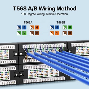 Precio de fábrica CAT6 RJ45 UTP Rack de 19 pulgadas 2U Panel de conexión de red 48 puertos con 110 conectores IDC perforados - Product Image 4