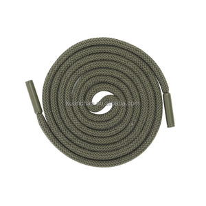 Cordón personalizado con logotipo Cordón de color desnudo Cordón negro con punta de metal plateado Cuerda de algodón con capucha - Product Image 3