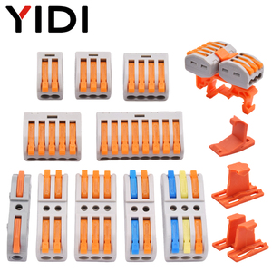 YIDI Electrical Quick Wire Connector Splitter Universal Compact Lever <strong>Push</strong> in Din Rail <strong>Terminal</strong> <strong>Spring</strong> Clamp <strong>Block</strong> 2 3 4 5 8 Pin - Product Image 1