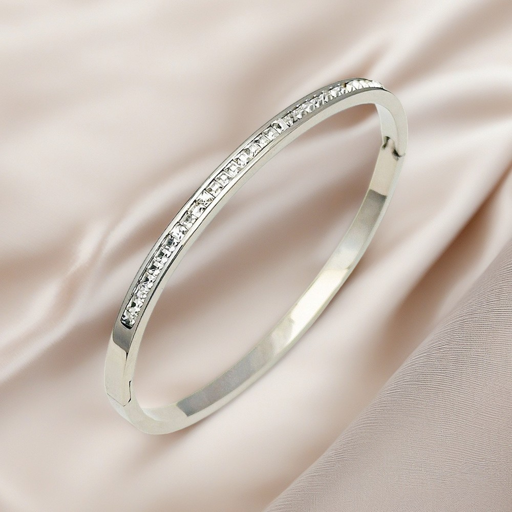 Silver---Square zircon