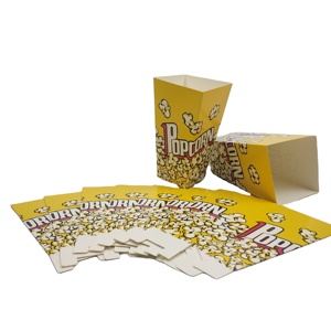 批发便宜的一次性爆米花盒包装时尚定制印刷纸爆米花盒 - Product Image 1