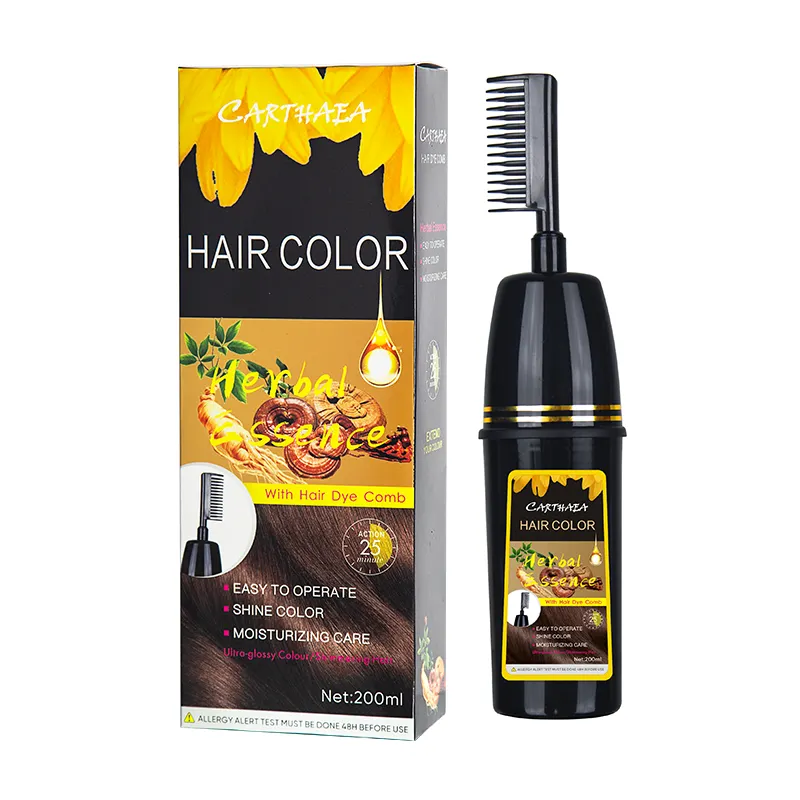 Expédition rapide prix de gros marchandises meilleur noir brun rouge teinture pour les cheveux à base de plantes avec peigne huile d'argan gingembre produits capillaires de coloration