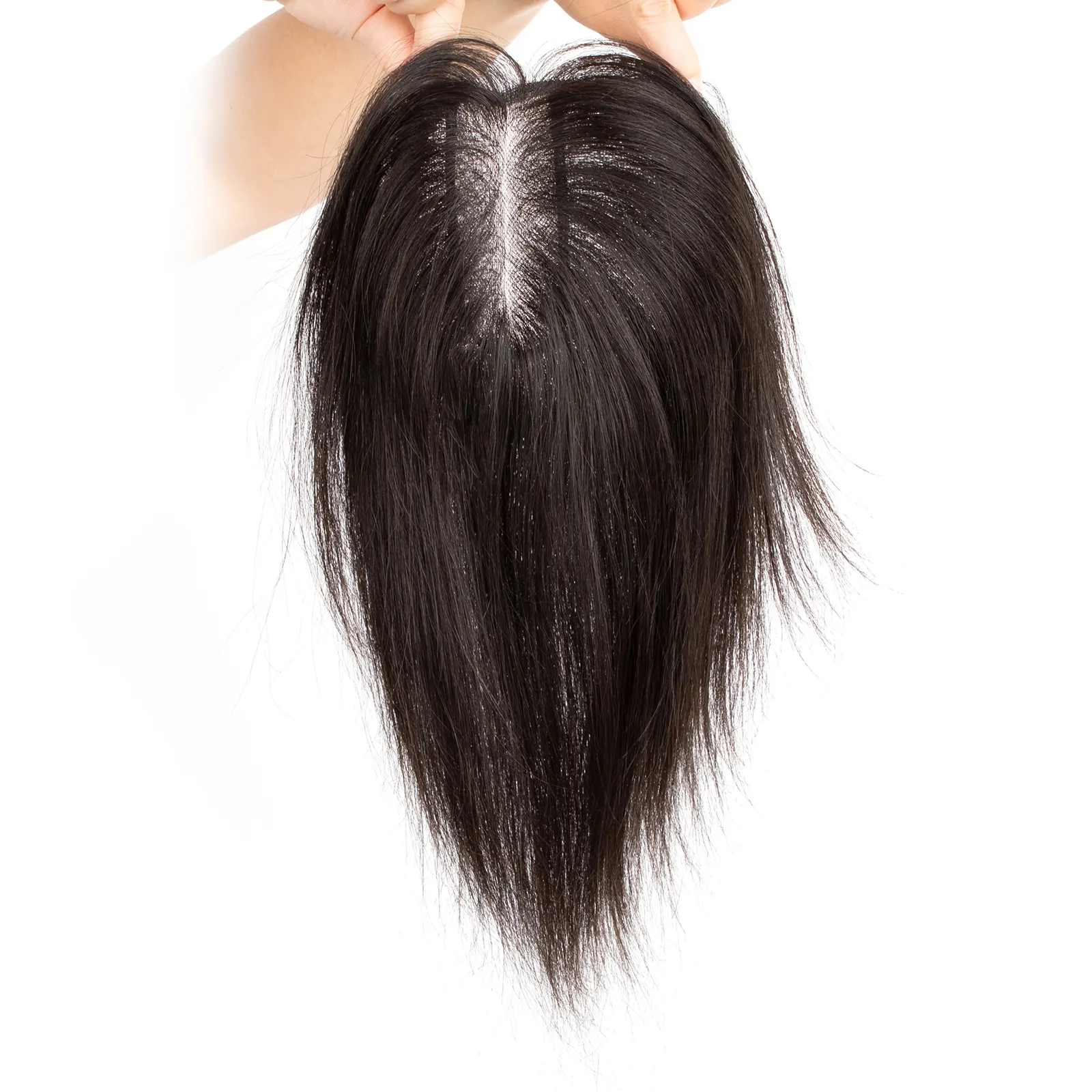 BLT 100% pelo humano Real Topper Top postizo con Clips color natural suizo y mono Base Toupee para mujeres nuevos estilos